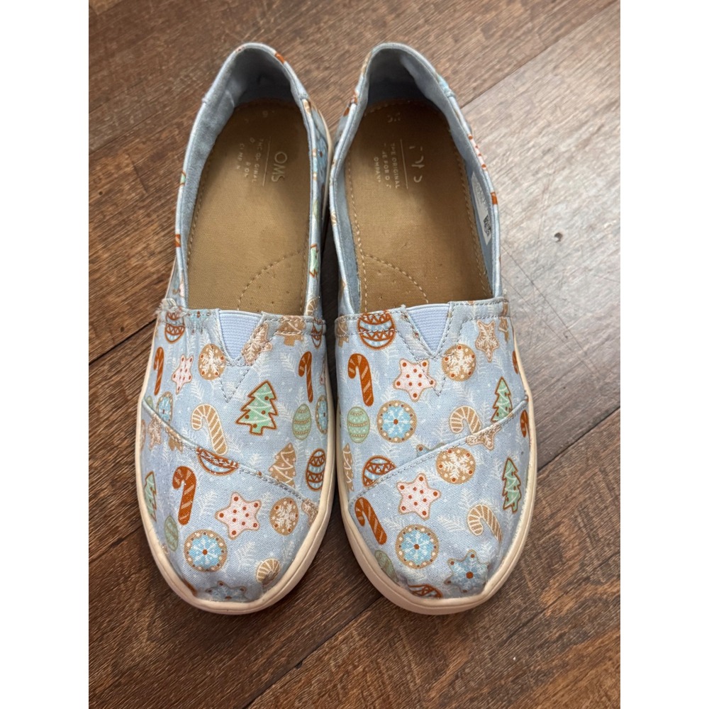 TOMS Christmas Sugar Cookie Glitter Slip-On Shoes – Women's Size 6